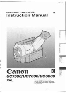 Canon UC 6000 manual. Camera Instructions.